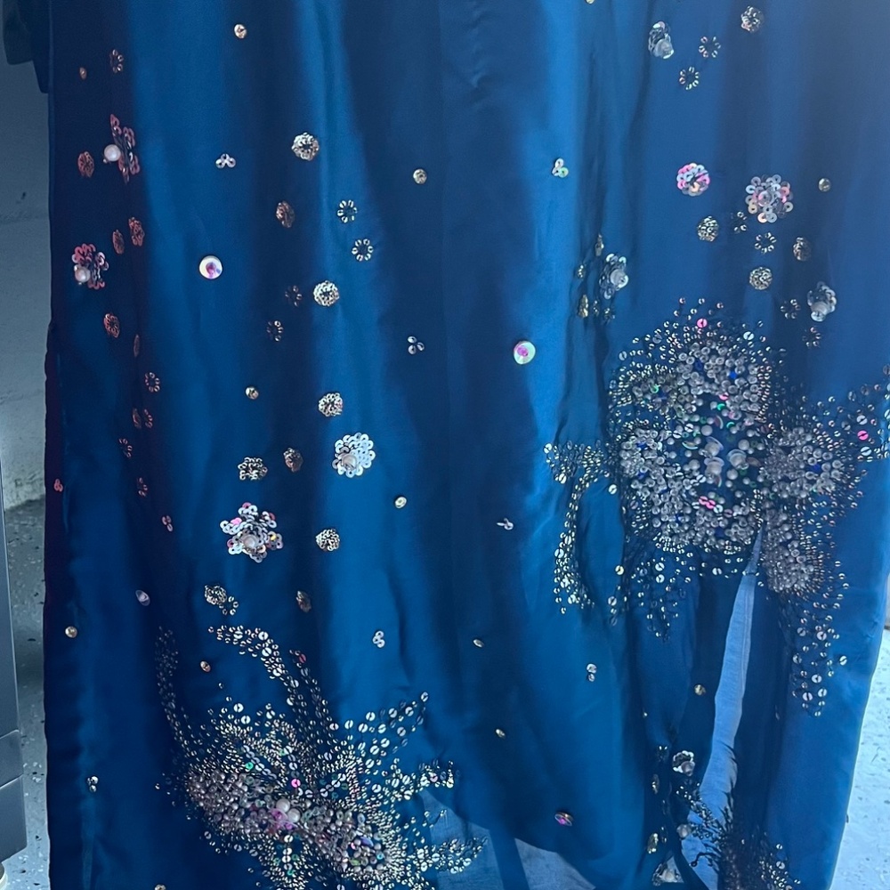 3 Piece Silk Embroidered Suit With Organza Dupatta - image 3